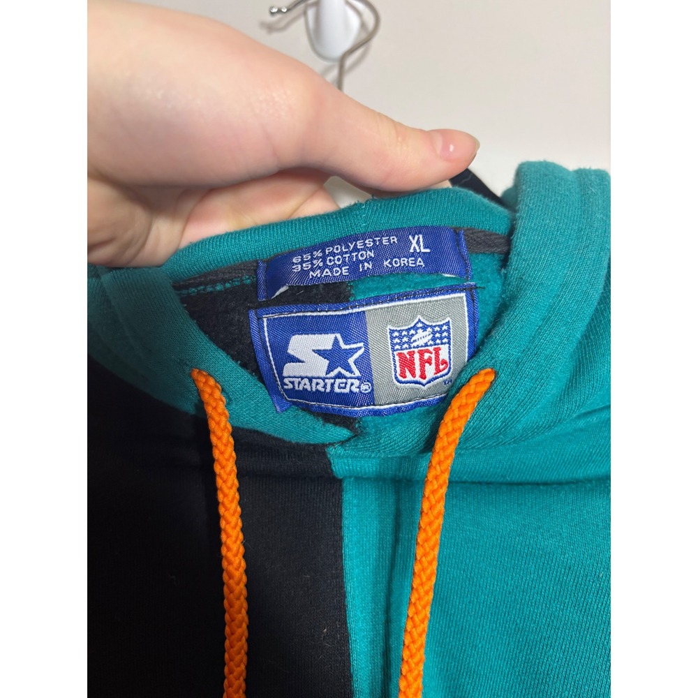 Starter‎ Miami Dolphins Color Block Hoodie NFL Football Teal Black Orange XL - Picture 7 of 7